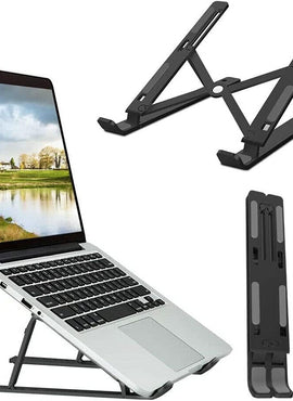 Portable & Foldable Aluminium Laptop Stand - Black