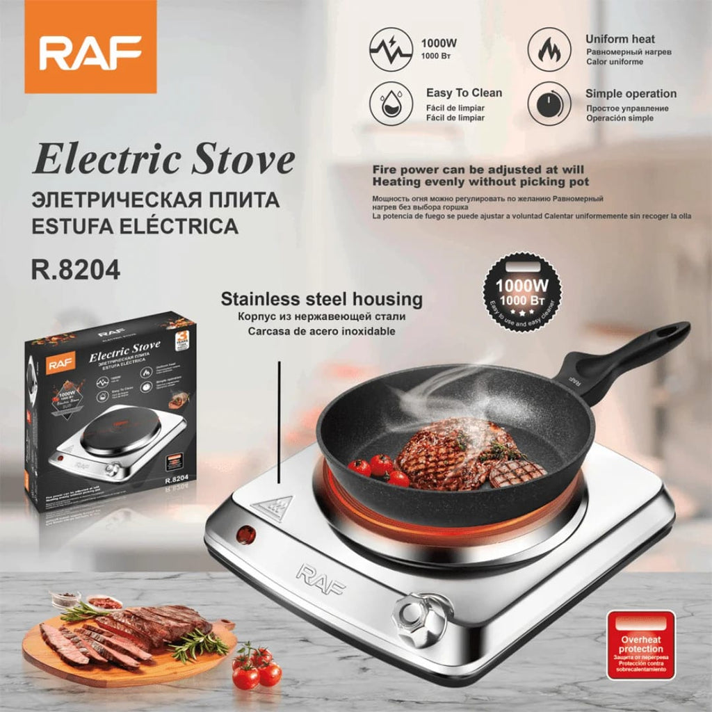 Electric Stove with Independent Controls, Overheat Protection, and Easy-to-Clean Design - double