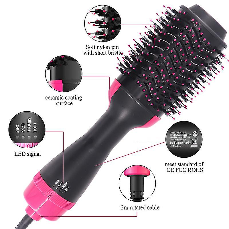 3 in 1 Professional Hot Air Hair Brush Styler - Dryer, Straightener & Curler