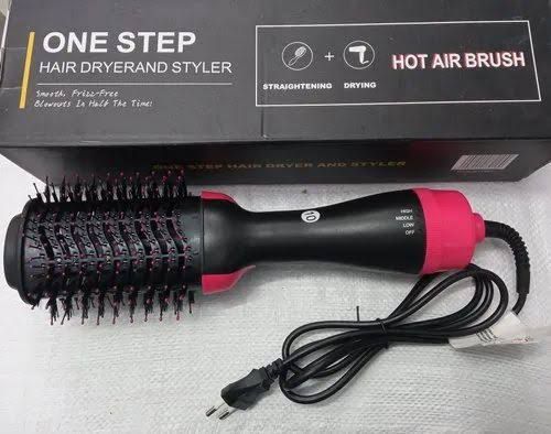 3 in 1 Professional Hot Air Hair Brush Styler - Dryer, Straightener & Curler