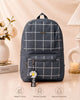 Premium Grid Design Backpack for Students | Lightweight School & College Bag - Black