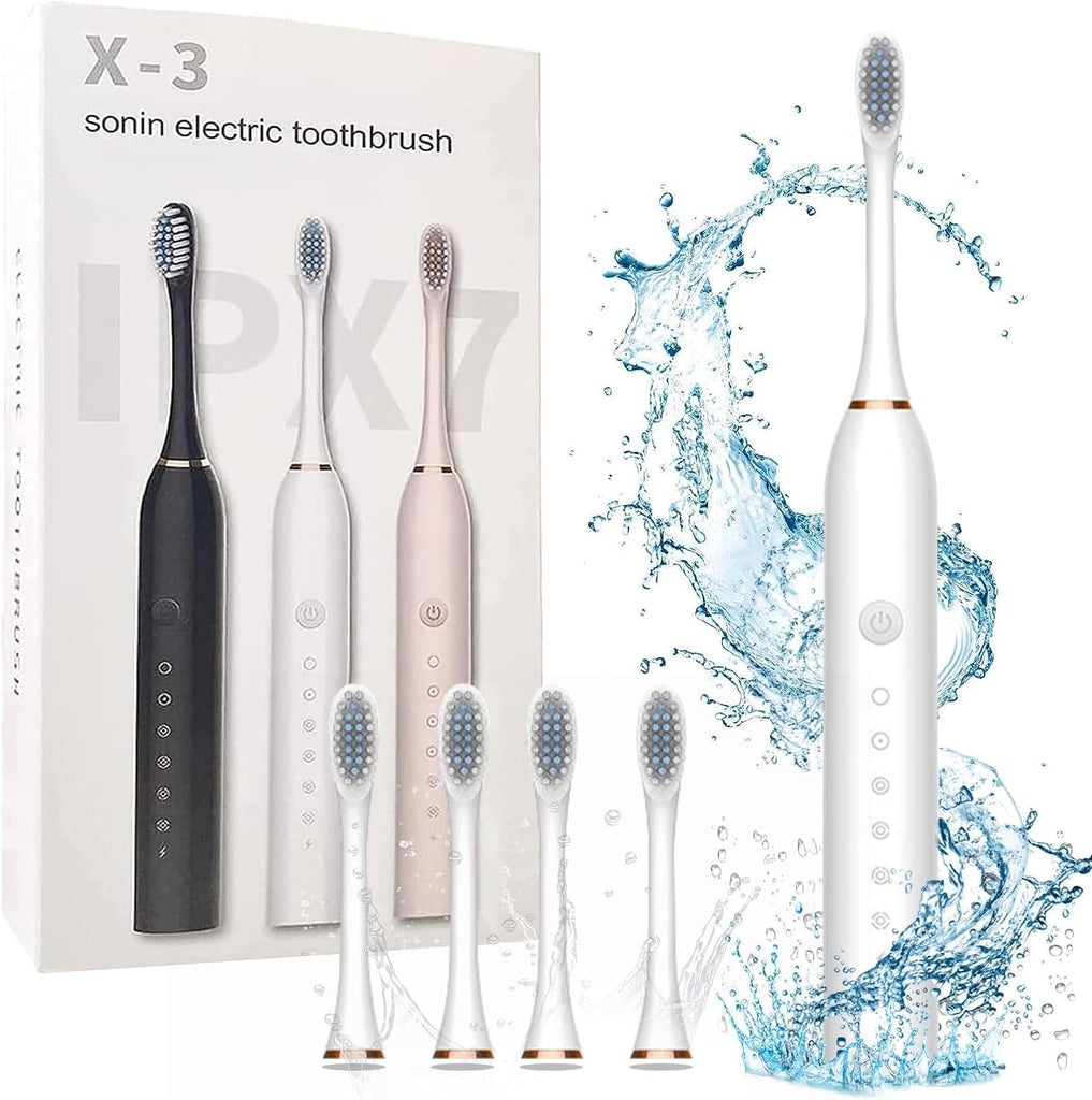 Rechargeable Electric Toothbrush With 2 Extra Heads | USB Charging Rechargeable Total Washable Electronic Whitening Teeth Brush for Oral Care | Teethbrush