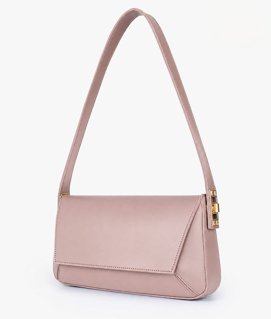 Elegant Flap Shoulder Purse - Black