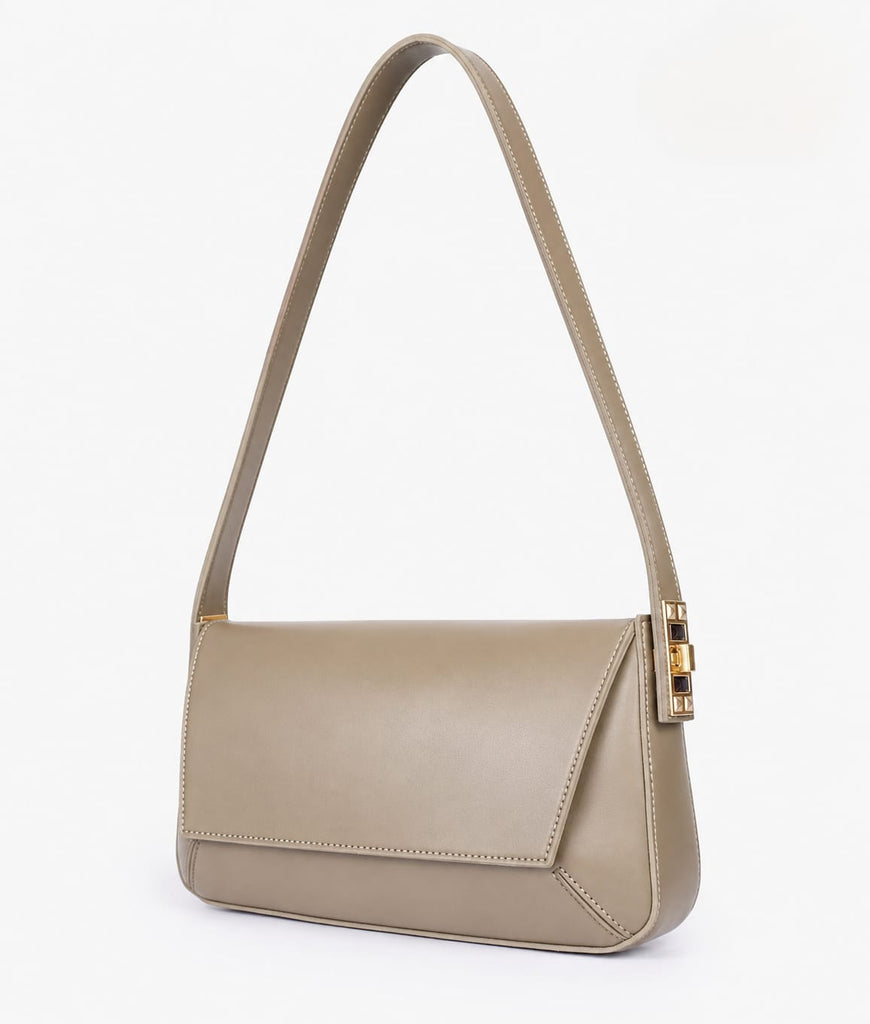 Elegant Flap Shoulder Purse - Black