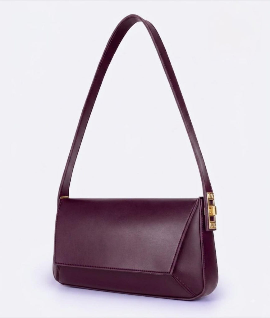 Elegant Flap Shoulder Purse - Black