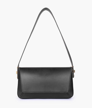Elegant Flap Shoulder Purse - Black