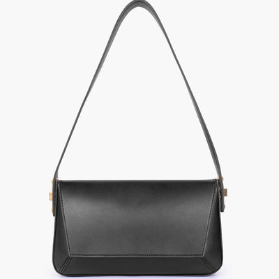 Elegant Flap Shoulder Purse - Black