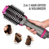 3 in 1 Professional Hot Air Hair Brush Styler - Dryer, Straightener & Curler