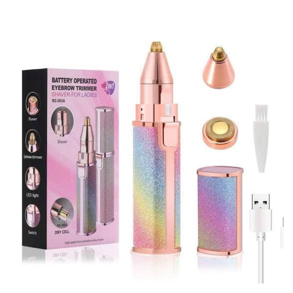 Flawless 2-in-1 USB Rechargeable Eyebrow Trimmer & Shaver (HX-203B)