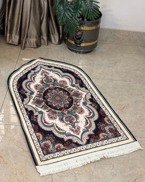 Vintage Persian Floral Arch Velvet Prayer Mat (70x115 cm)