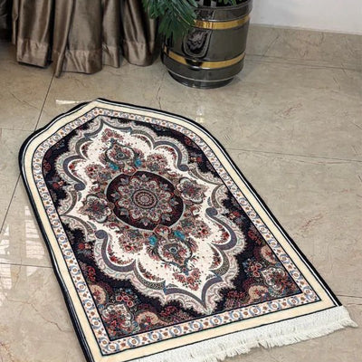 Vintage Persian Floral Arch Velvet Prayer Mat (70x115 cm)