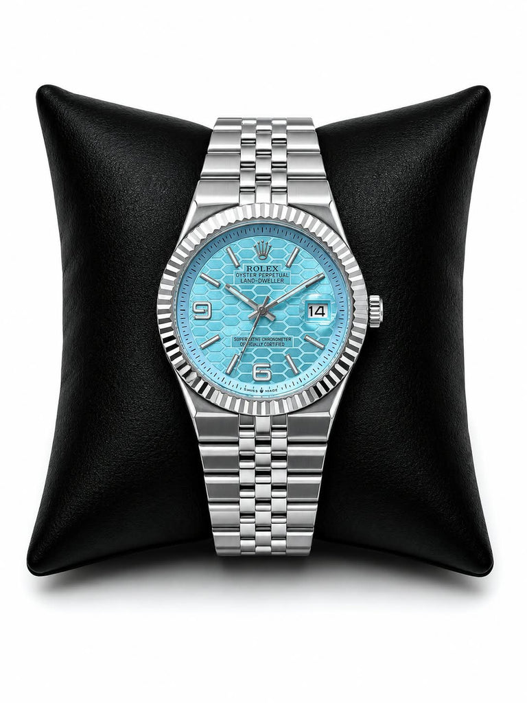 Rolex Style Semi-Automatic Jubilee Watch - Blue