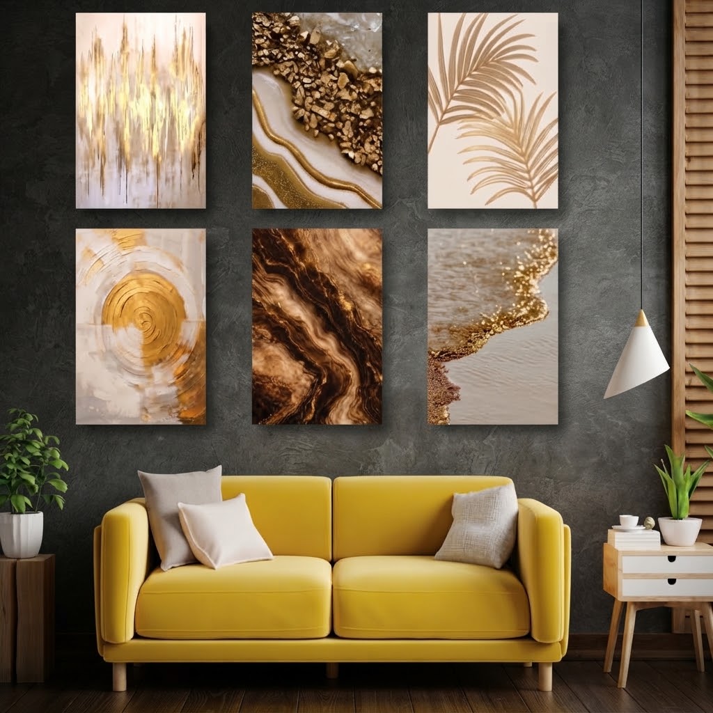 Set of 6 Premium Wall Art Photo Tiles – Modern Home Decor Sets 8x11