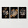 Set Of 3 Islamic Premium Wall Art Photo Tiles - Home Decor Accessory Designed For Interior Styling - Size: 8x11