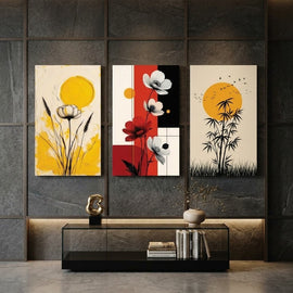 Set of 3 Premium Wall Art Photo Tiles – Home Decor Accessory Designed For Interior Styling And Daily Living Space Routine - Size: 8x11