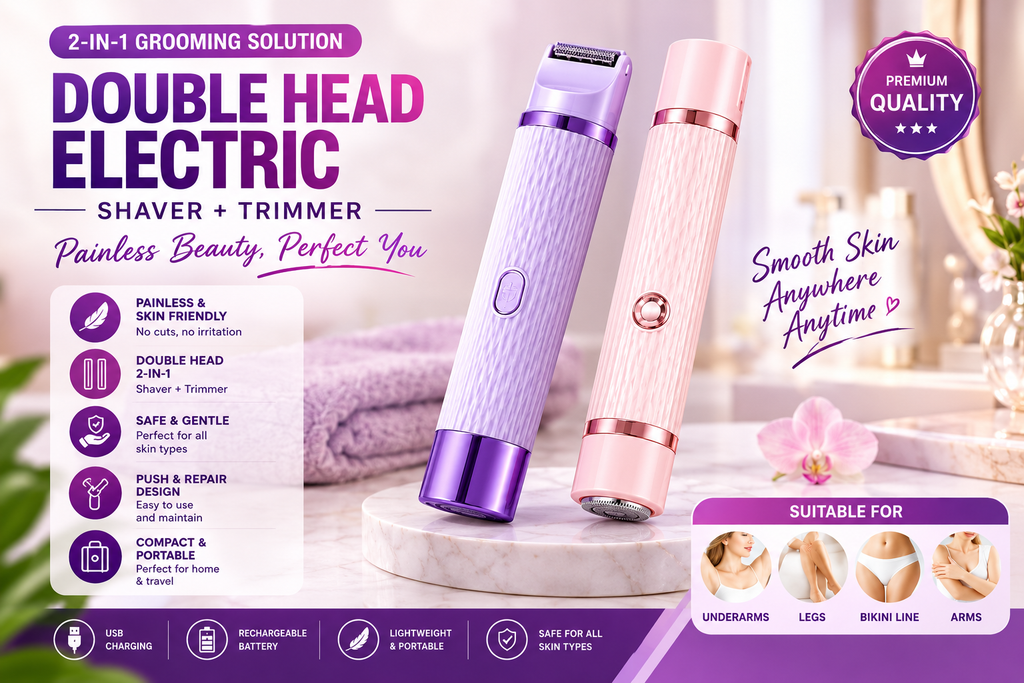 2-in-1 Dual Head Shaver & Electric Trimmer for Women - High Quality