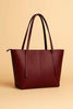 Brown Rexine Tote Bag for Girls School Office Use