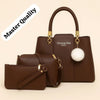 Green Leather 3Pcs Women Handbag Set