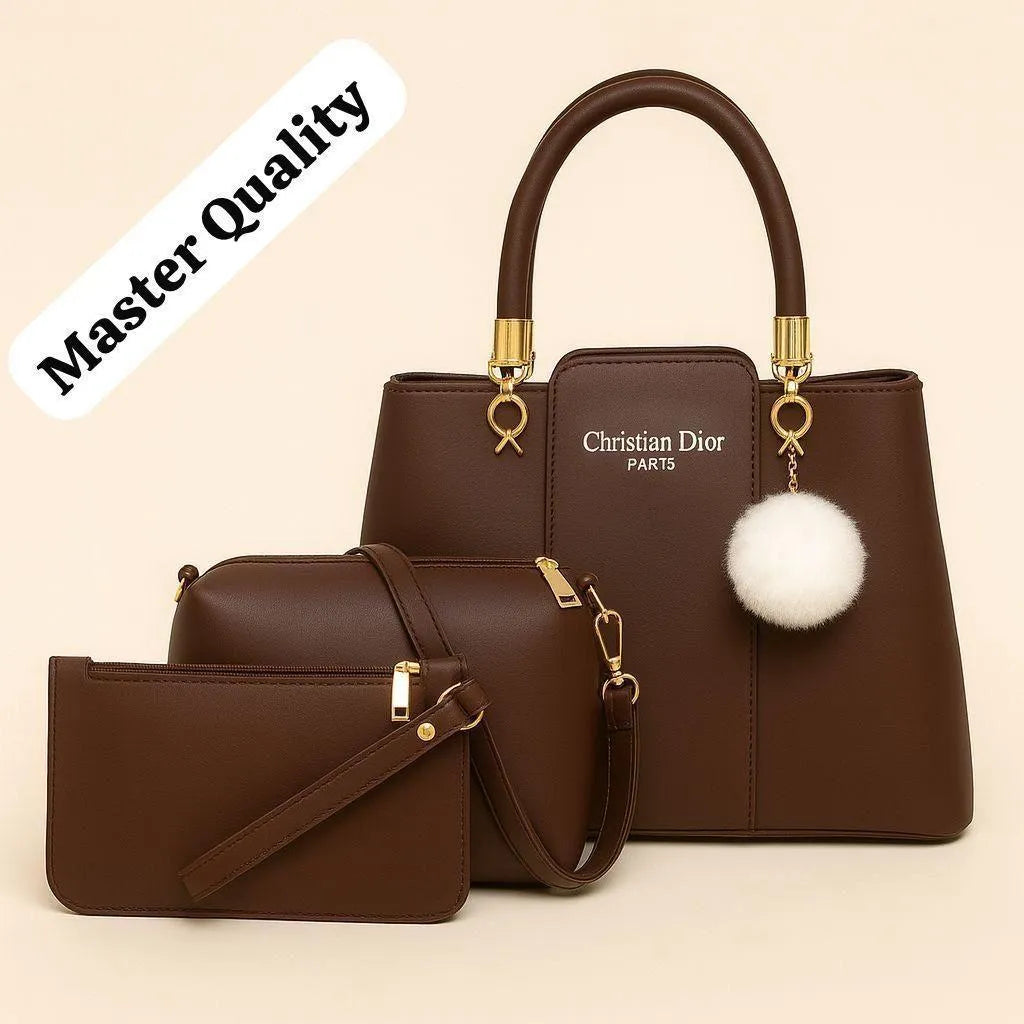 Green Leather 3Pcs Women Handbag Set